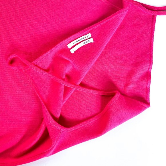 anthropologie hot pink tank top square neckline size L - Picture 5 of 5